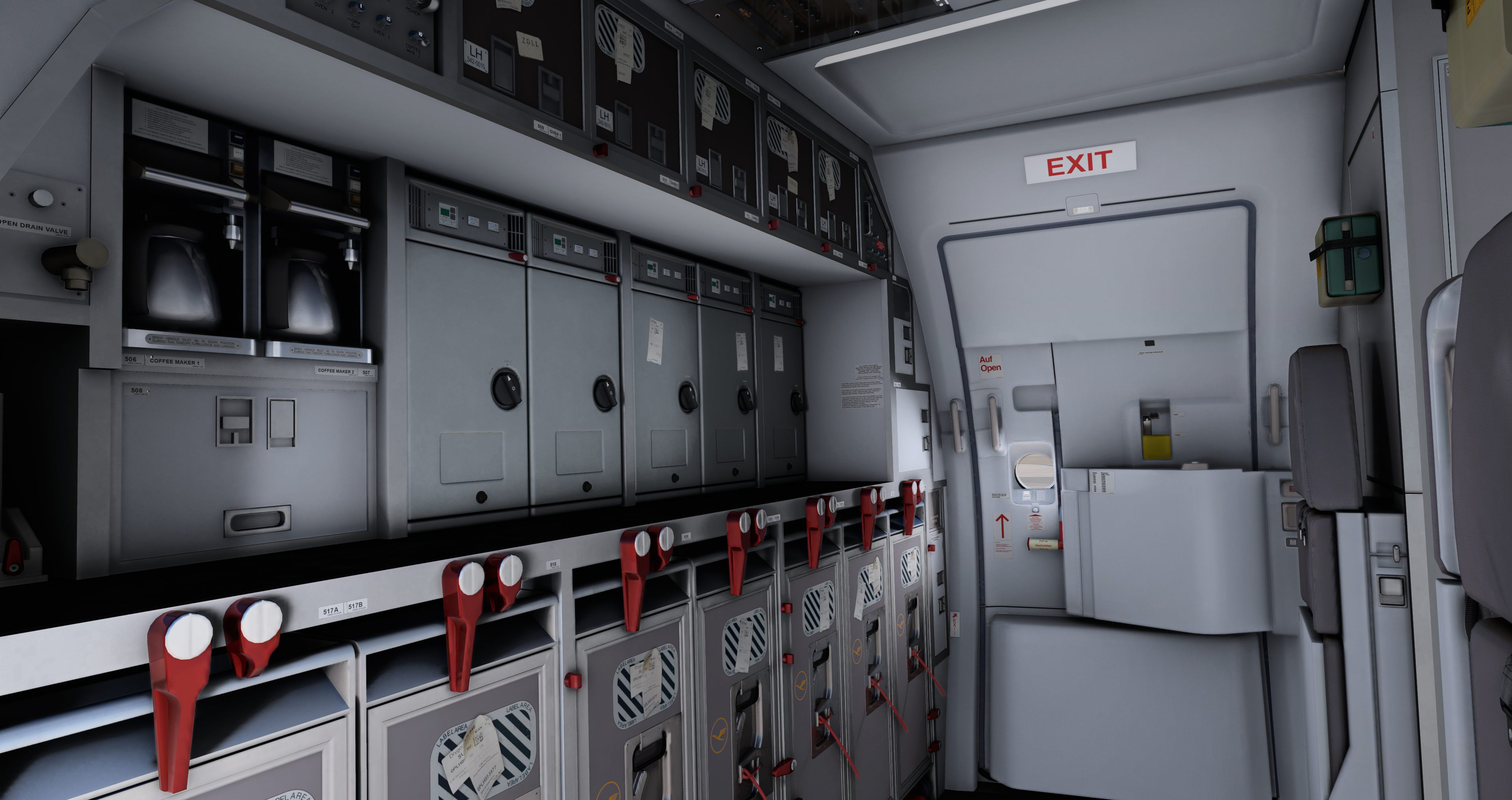 Original Fenix forward galley and forward cabin door.