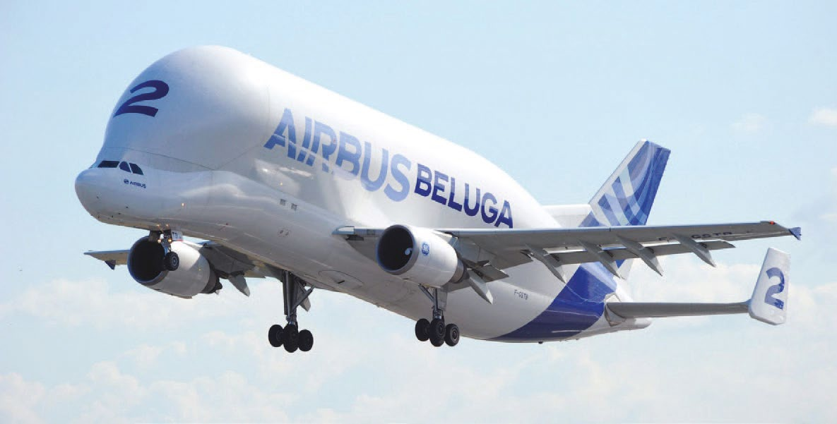 The A300-600ST Beluga carried large aircraft sections between Airbus sites.