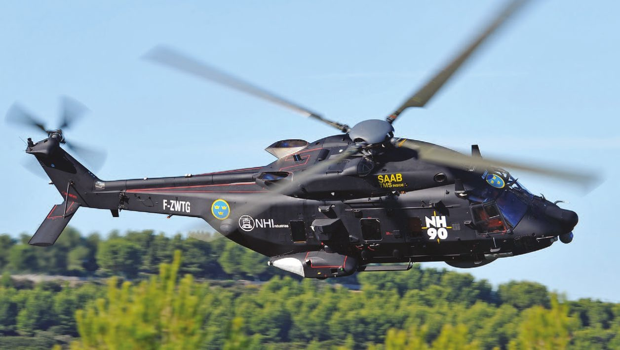 An NH90 in the manufacturer's heritage collection. The NH Industries programme is a multinational partnership, not a sole Airbus product.