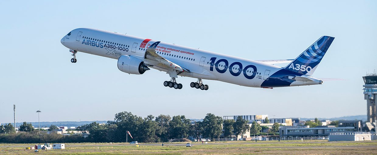 The A350-1000 in the manufacturer's archive. The longer A350 made its first flight on 24 November 2016.