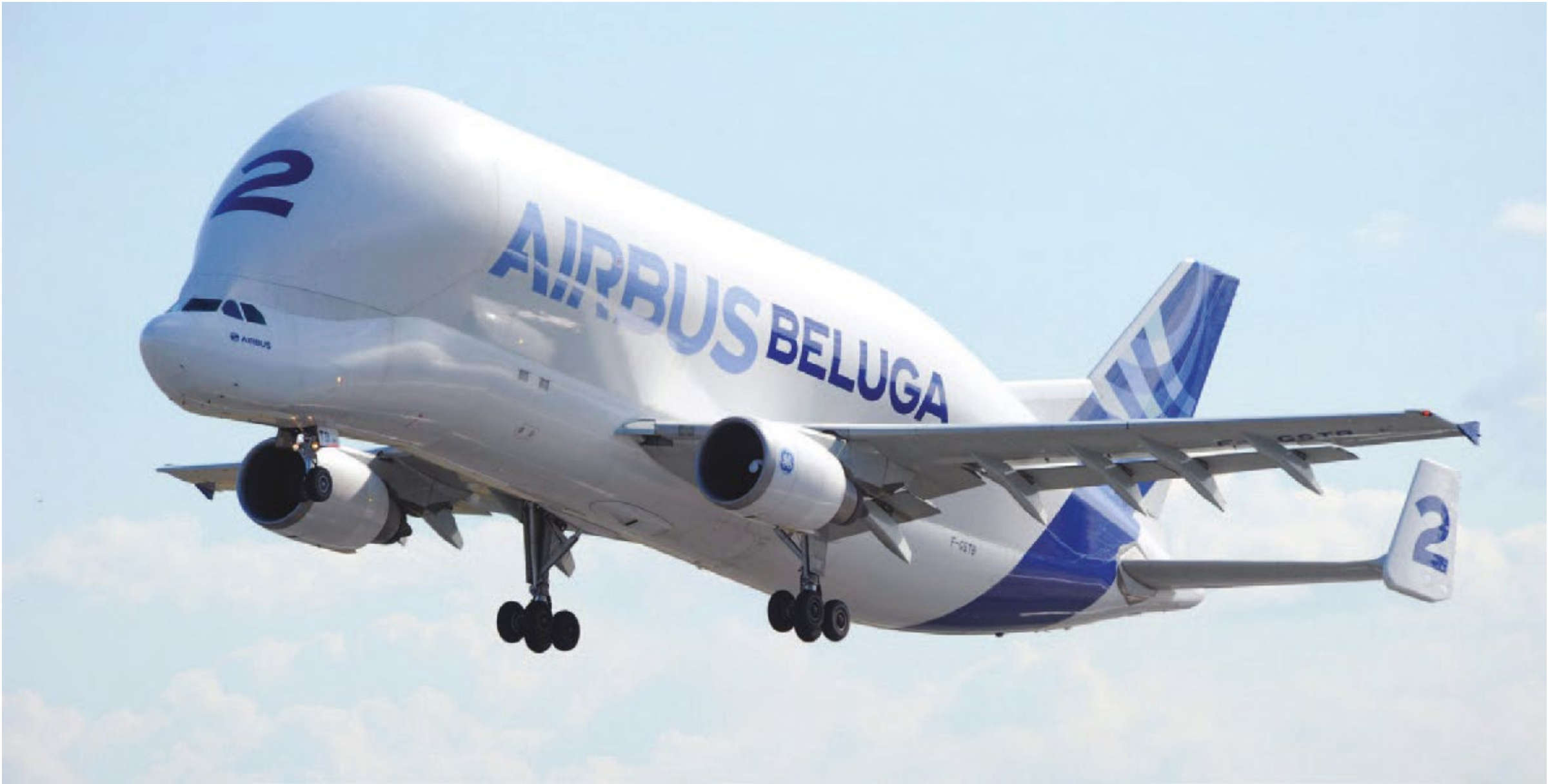 Original Airbus BelugaST photograph. The A300-derived industrial transporter is distinct from the later A330-derived BelugaXL.