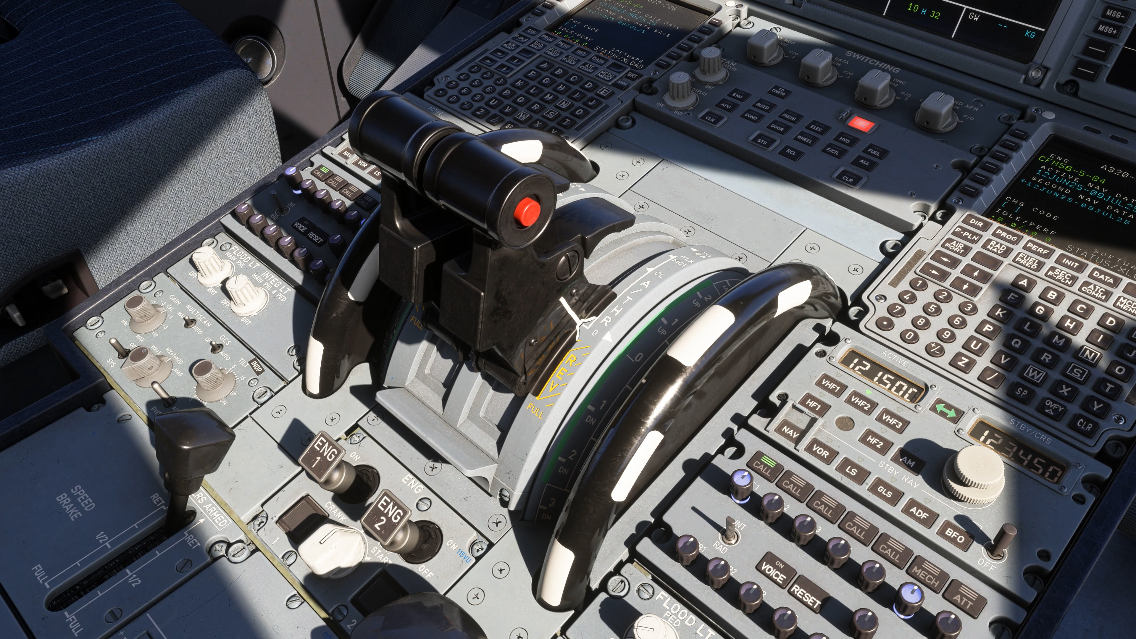 Original Fenix pedestal, MCDUs and thrust quadrant.