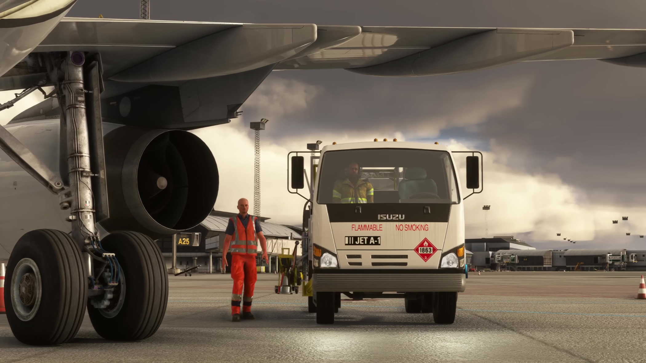 Ground servicing beside the wing and main landing gear, from the official Fenix V2 presentation.
